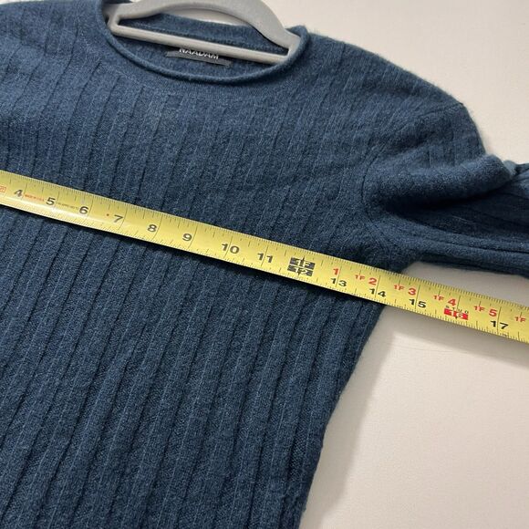 Naadam Cashmere Sweater Women’s XXS Teal Ribbed Long Sleeve Fuzzy - Picture 5 of 6